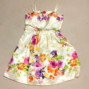 J Howard Cream & Floral Midi Dress